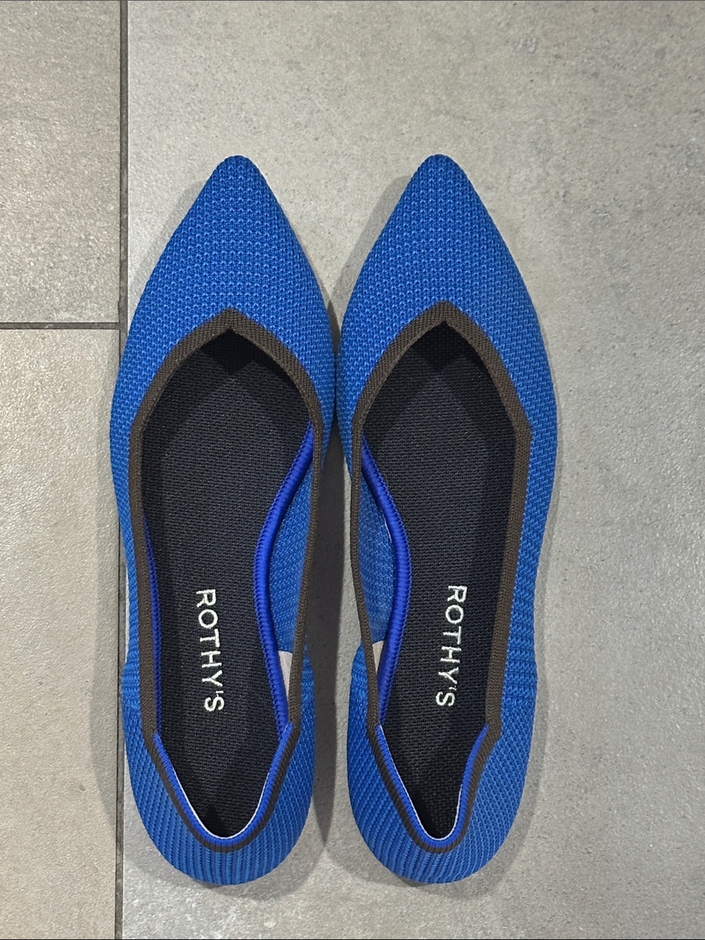 Rothy's Electric Blue Point II Knit Flats - Sz 9.5
